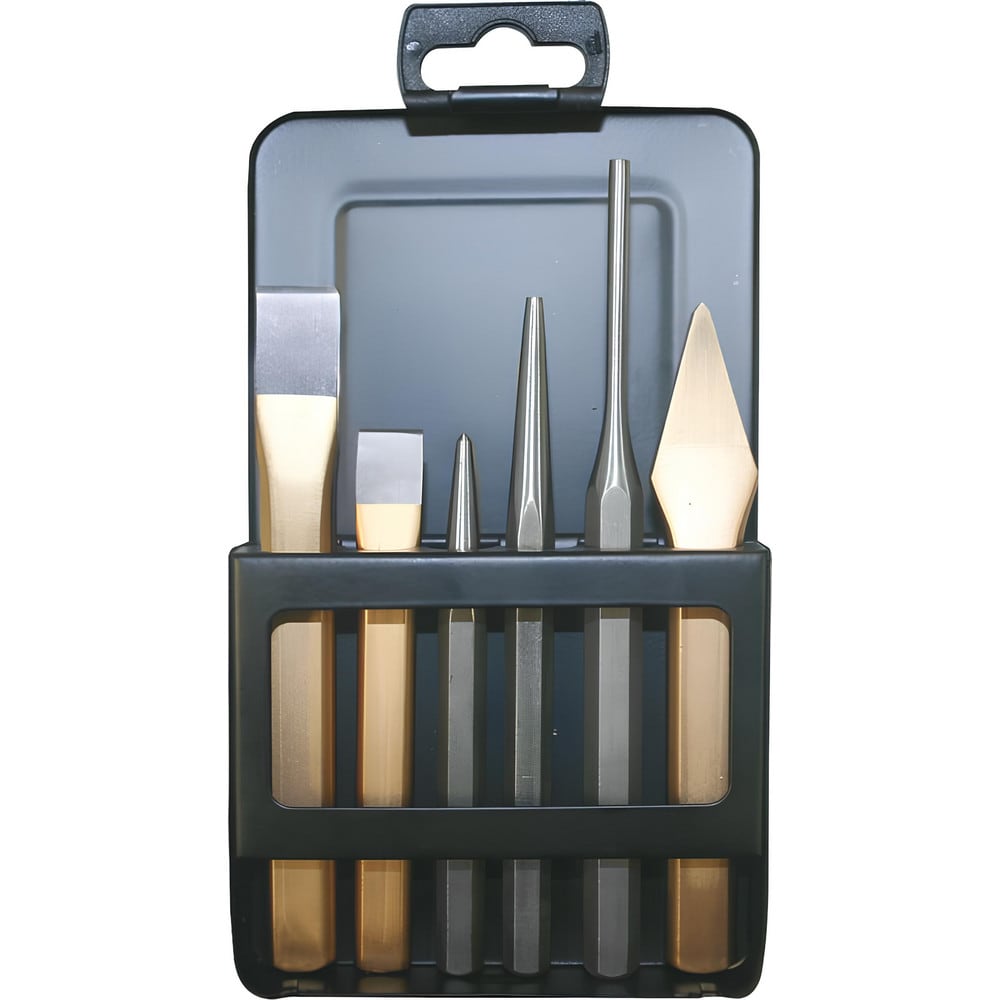 Chisel & Punch Sets, Set Type: Punch & Chisel Set , Material: Vanadium Steel , Container Type: Plastic Holder , Chisel Size: 12x11x100 mm, 15x14x125 mm MPN:69954