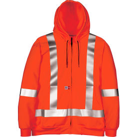 Big Bill Wind Pro Full Zip Hooded Sweater Reflective Flame Resistant 3XL Orange RT27WP12/O-R-ORA-3X