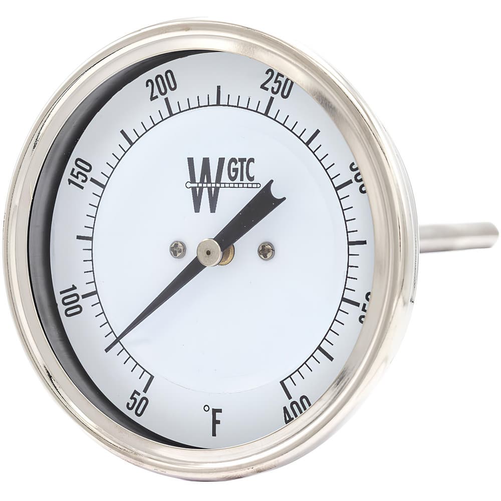 Bimetal & Dial Thermometers, Accuracy (%): 1.00 , Connection Location: Back , Mount: Center Back , Lens Material: Glass , Mounting Location: Pipe  MPN:3BK04E10