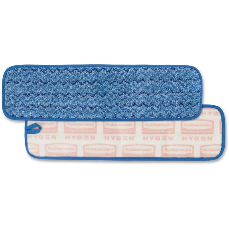 Rubbermaid Commercial Hygen 18in Microfiber Wet Pad - 5.2in Width x 18in Length - Durable - MicroFiber - Blue - 1Each (Min Order Qty 4) MPN:Q410BL