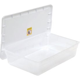 Sterilite 16558010 Clear Storage Tote With Lid 28 Quart 23x16-1/4x6 - Pkg Qty 10 16558010