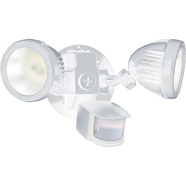 Motion Sensing Light Fixtures, Detection Angle: 180 , Number of Heads: 2 , Detection Distance (Feet): 50 , Lamp Type: Integrated LED  MPN:ML2L3K1WH