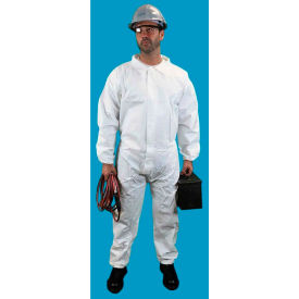 Anti-Static KeyGuard® Coverall Elastic Wrist Zip Front White 6XL 25/Case CE-CVL-KG-E-6XL-BULK