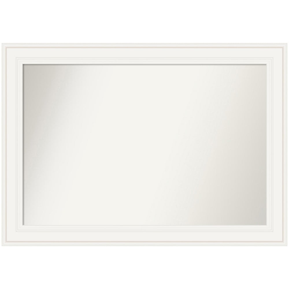 Amanti Art Non-Beveled Rectangle Framed Bathroom Wall Mirror, 29-1/2in x 41-1/2in, Ridge White MPN:A42707223153