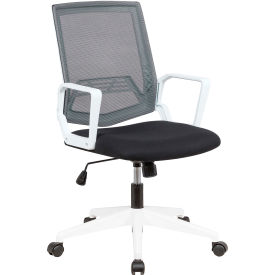 Interion® Mesh Task Chair w/ Fabric Seat Black w/ White Frame 941695