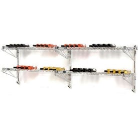 Nexel® Wine Bottle Rack - Double Wide 4 Shelf Wall Mount 52 Bottle 96