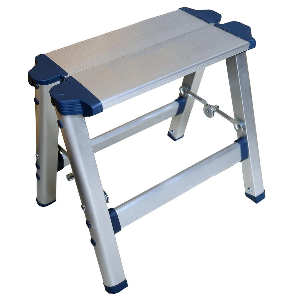 Step Stools, Stool Type: Folding Step , Base Type: Ultra-Light Aluminum Step Stool, Extra wide top step and safety bar for stability, Non-Skid Rubber Feet MPN:FT1