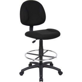 Interion® Drafting Stool - Fabric - Black 9777B62