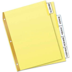 WorkSaver Big Tab Reinforced Dividers With Clear Tabs 5-Tab Letter Buff 13486