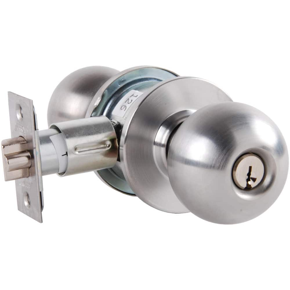 Knob Locksets, Type: Storeroom , Key Type: Keyed Different , Material: Metal , Finish/Coating: Satin Chrome , Compatible Door Thickness: 1-3/8