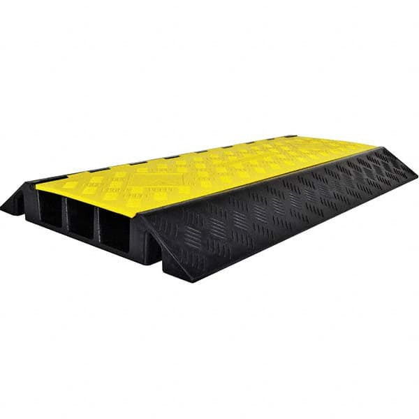 Floor Cable Cover: Polyethylene, 3 Channels, 2-1/4