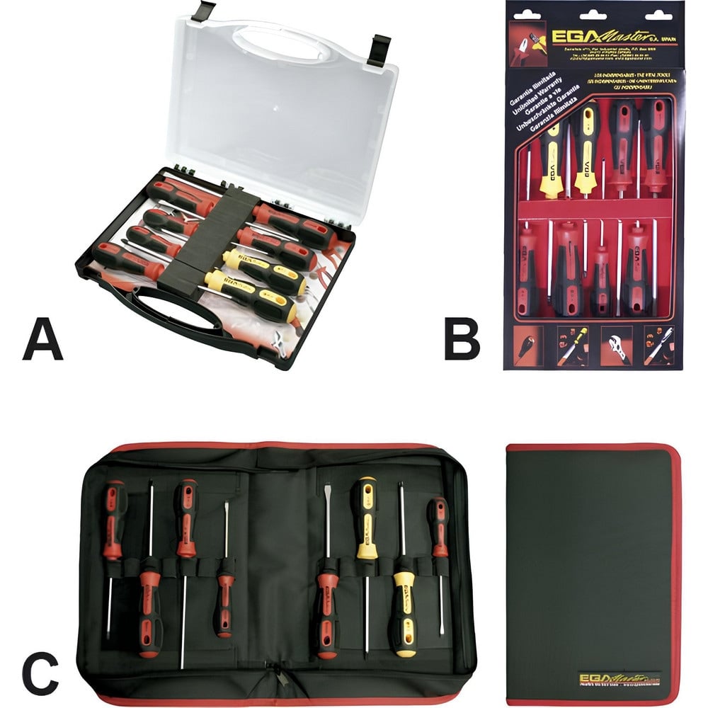 Screwdriver Sets, Screwdriver Types Included: Slotted , Container Type: Carded , Tether Style: Tether Capable , Finish: Polished , Number Of Pieces: 6  MPN:55501