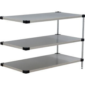 Nexel® 3 Shelf Stainless Steel Solid Shelving Unit Add On 36