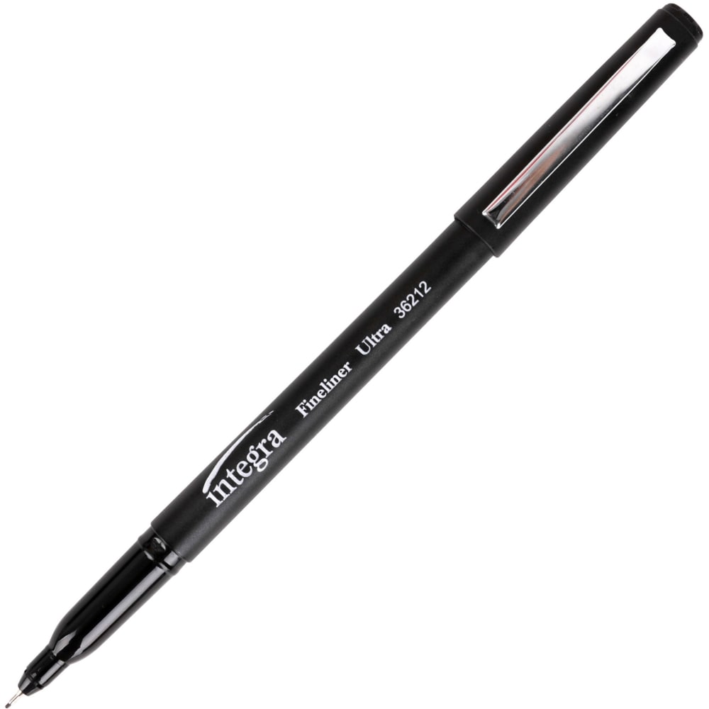 Integra Fineliner Ultra Fine Permanent Markers - Ultra Fine Marker Point - Black - 12 / Pack (Min Order Qty 8) MPN:36212