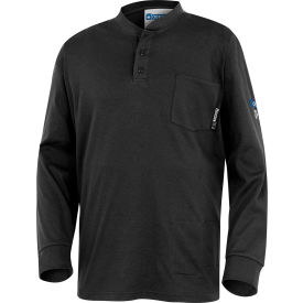 Oberon™ Men's Cotton Flame Resistant Henley Shirt M Navy ZFI409-M