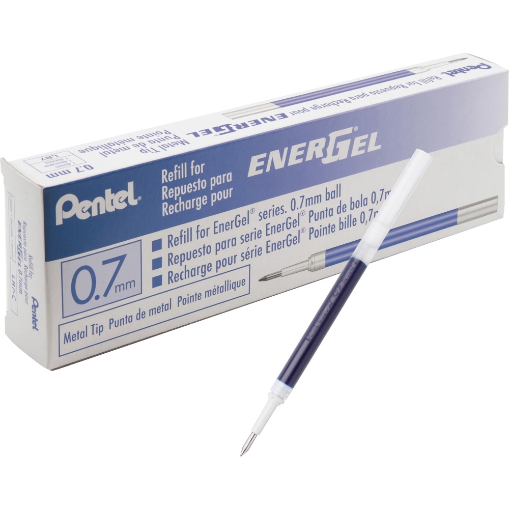 EnerGel Liquid Gel Pen Refill - 0.70 mm Point - Blue Ink - Smudge Proof, Quick-drying Ink, Glob-free, Smooth Writing - 12 / Box (Min Order Qty 5) MPN:LR7CBX