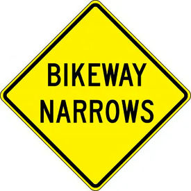 AccuformNMC™ Bikeway Narrows Traffic Safety Sign HIP Aluminum 30