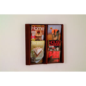 4 Pocket (2Wx2H) Acrylic & Oak Wall Display - Mahogany AC19-4MH