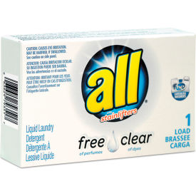 Free Clear HE Liquid Laundry Detergent Unscented 1.6 oz. Vend-Box 100/Case R1-2979351