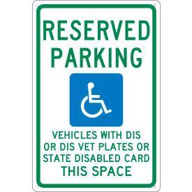 NMC TMS343G Traffic Sign Reserved Parking Wisconsin 18