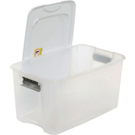 Sterilite 19889804 Clear Storage Tote With Lid 70 Quart 26-1/8x16-1/4x13-1/2 - Pkg Qty 4 19889804