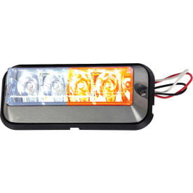 Buyers LED Rectangular Amber/Clear Strobe Light - 4 LEDs - 8891105 8891105