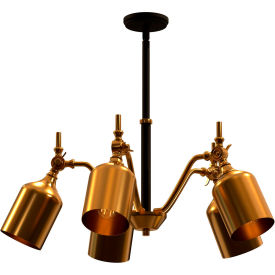 Ambiate Direttore Chandelier Light Fixture 5 Medium E26 Base Sockets 40W 120V Black/Gold AL10014C5