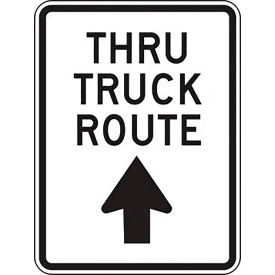 AccuformNMC™ Thru Truck Route w/ Up Arrow Traffic Sign Refl. Aluminum 24