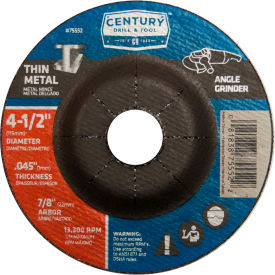 Century Drill  75552  Depressed Center Grinding Wheel 4-1/2