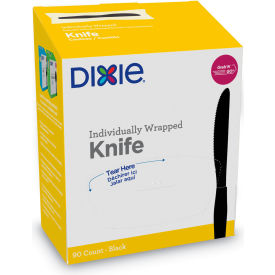 Dixie® Grab'N Go Mediumweight Wrapped Knives Polystyrene Black 90/Box 6 Box/Carton DXEKM5W540