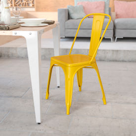 Flash Furniture Metal Indoor-Outdoor Stackable Chair - Yellow 31230-YL-GGCH-