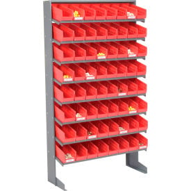 GoVets™ 8 Shelf Floor Pick Rack - 64 Red Plastic Shelf Bins 4 Inch Wide 33x12x61 426RD603