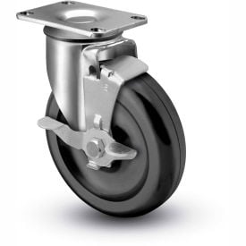 Colson® 2 Series Swivel Plate Caster 2.02256.53 BRK1 Polyolefin With Brake 2-1/2