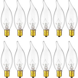 Sunlite® Incandescent Chandelier Bulb with E12 Candelabra Base 25W 120V White Pack of 12 40011-SU