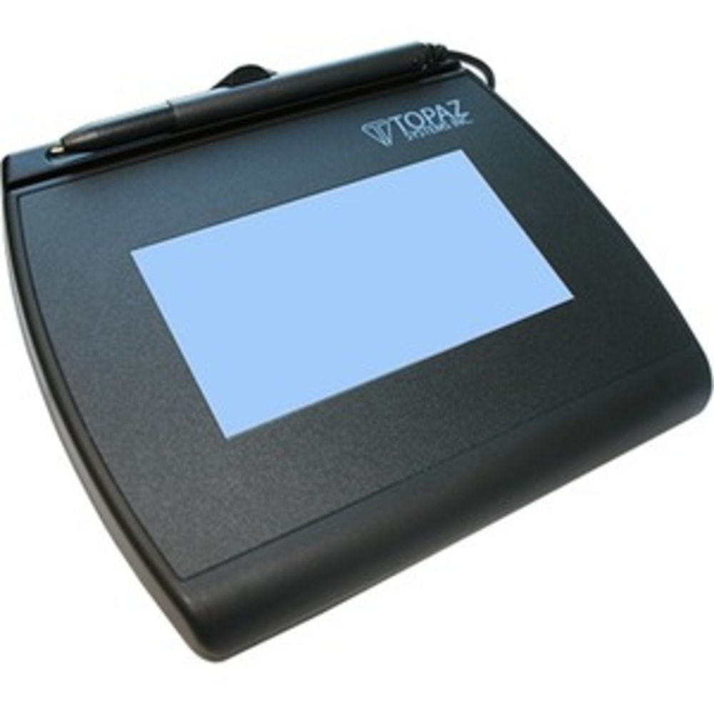 Topaz SignatureGem LCD 4x3 - Active Pen - 4.40in x 2.50in Active Area - Wired - Black LCD - Serial MPN:T-LBK755-BBSB-R