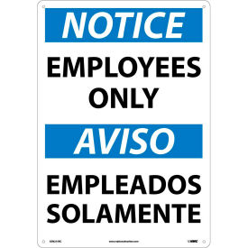 NMC™ Bilingual Plastic Sign Notice Employees Only 14