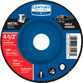 Century Drill  75543  Depressed Center Grinding Wheel 4-1/2