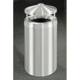 Glaro 33 Gallon Ash/Trash Receptacle w/Canopy Top Satin Aluminum - H2002SA H2002SA