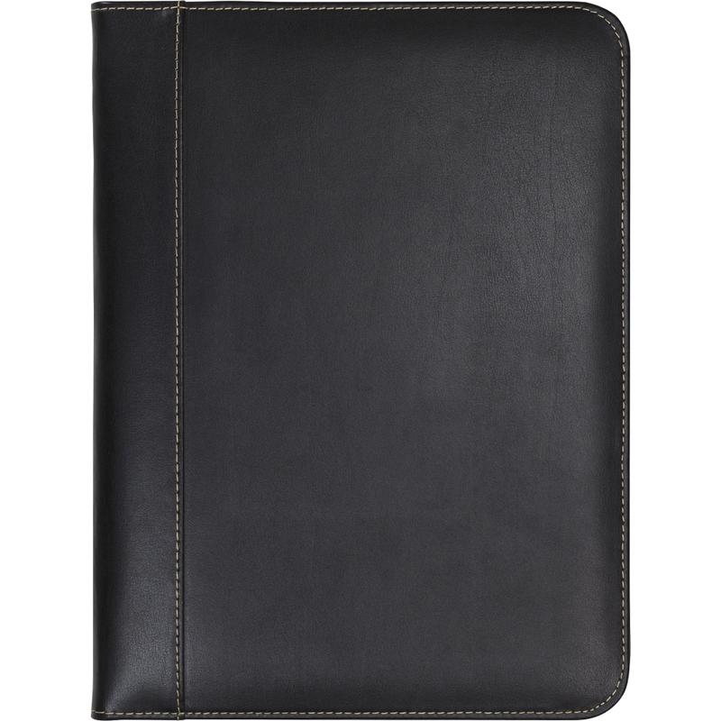 Samsill Letter Pad Folio - 8 1/2in x 11in - Leather - Black - 1 Each (Min Order Qty 2) MPN:71710