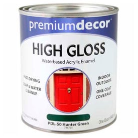 Premium Dcor Waterborne Acrylic Enamel Gloss Finish Hunter Green Quart - 796725 796725