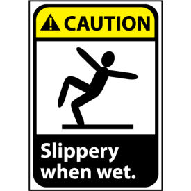 Caution Sign 14x10 Vinyl - Slippery When Wet CGA14PB
