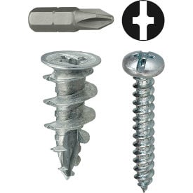 L.H.Dottie® Zinc Alloy Walldriller Anchor Kit w/ Combo Pan Head Screw #6 50 Pieces WDK6