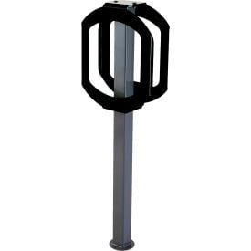 Bike Stop Double Ring Bike Rack Gray/Black 2070-BLACK