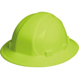 ERB® Omega II® Full Brim Hard Hat 6-Point Mega Ratchet® Suspension Hi-Viz Lime - Pkg Qty 12 WEL19920HL