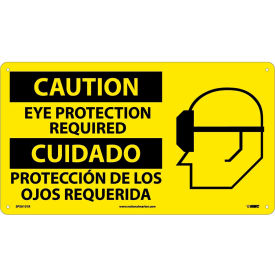 NMC™ Bilingual Plastic Sign Caution Eye Protection Required 18