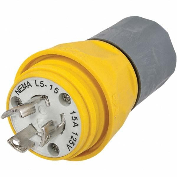 Locking Inlet: Plug, Industrial, L5-15P, 125V, Yellow MPN:HBL24W47A