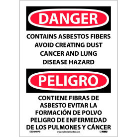 Bilingual Vinyl Sign - Danger Contains Asbestos Fibers Avoid Creating Dust ESD640PB