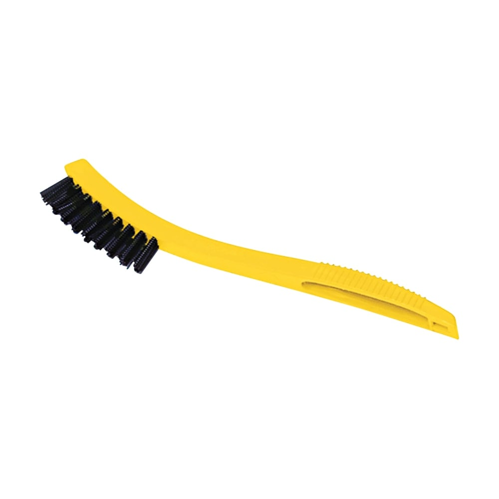 Rubbermaid Commercial Synthetic-Fill Tile and Grout Brush, 8-1/2 inches Yellow Plastic Handle, Sold as One Brush (Min Order Qty 9) MPN:9B5600BK