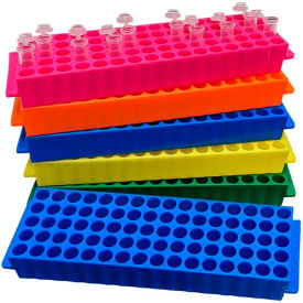 MTC™ Bio Fraction Collector Tube Rack For 1.5 ml/2 ml Tubes 80 Place Red 5 Pack R1040-R