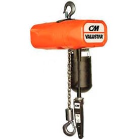 CM Valustar 1/2 Ton Electric Chain Hoist W/ Chain Container 15' Lift 16 FPM 115V 2403B-2451